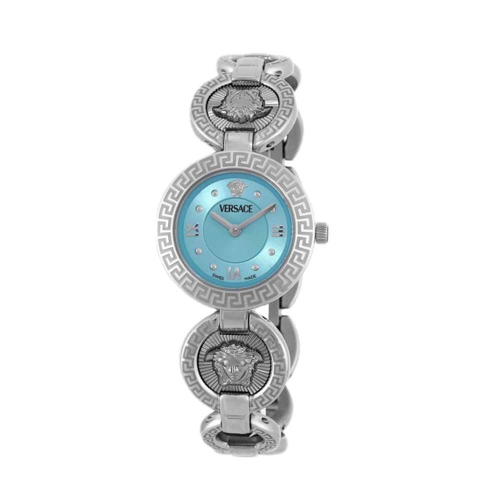 Versace Silver Blue Womens Watch